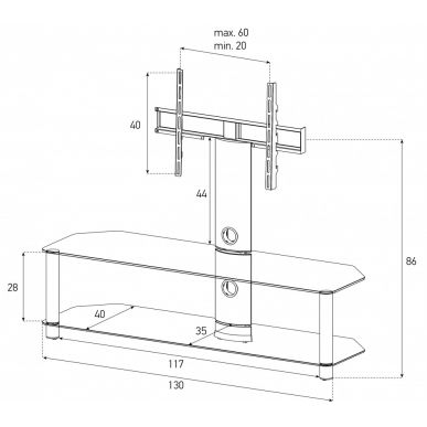 Стойка для ТВ Sonorous NEO 130 B SLV